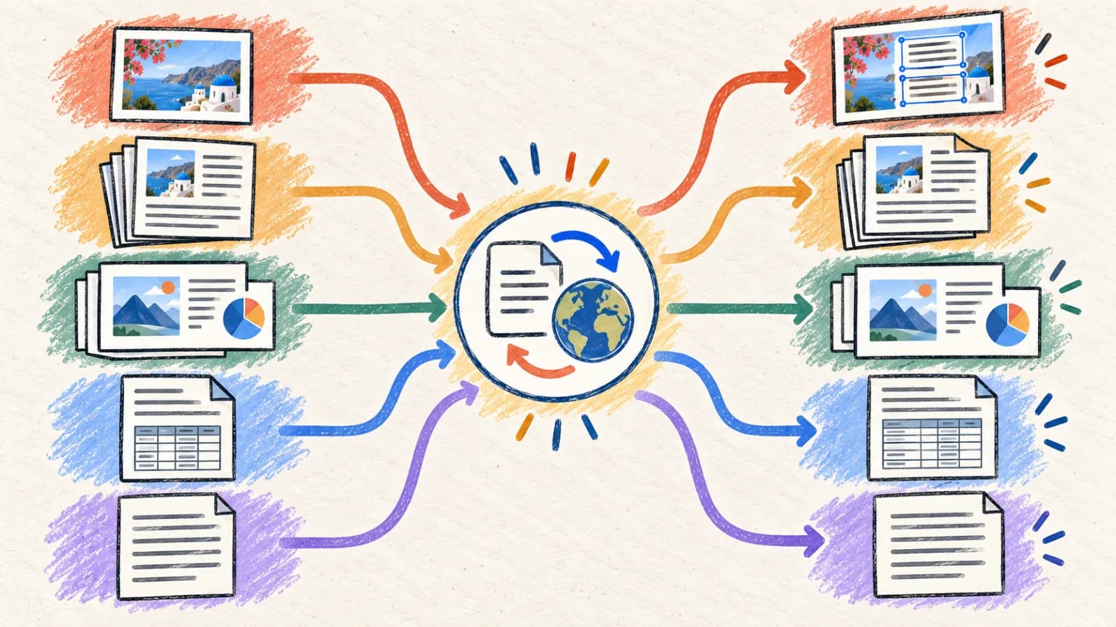 Decision tree for choosing image, PDF, PowerPoint, document, or text translation