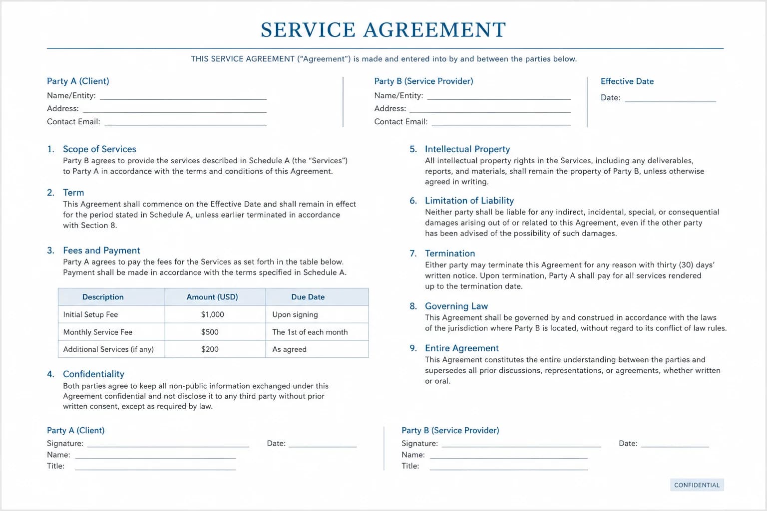 Contracts and business files - Original